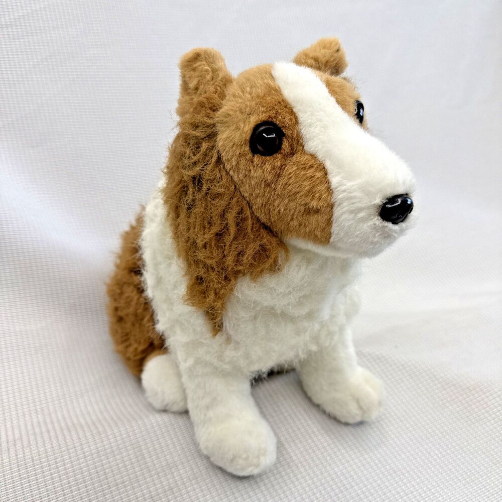 Vtg. 80s Collectible 12” America WeGo Realistic Plush Collie Dog Lassie  #2050